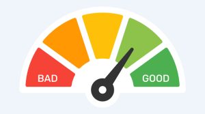Credit score vector with the pointer close to ‘Good’ reading