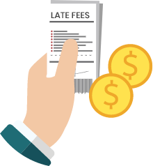 Charge late fees and administrative fees (capped)